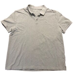 Banana Republic Mens Pique Cotton Polo Shirt Gray Short Sleeve Logo L